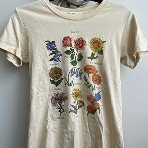 Cream colored floral graphic tee